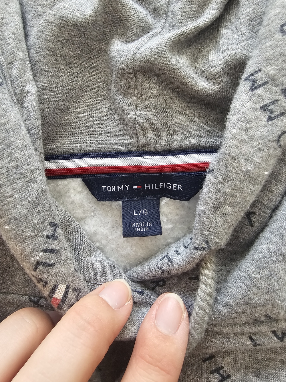 Tommy Hilfiger Gray Men's Hoodie Sweater - L/G